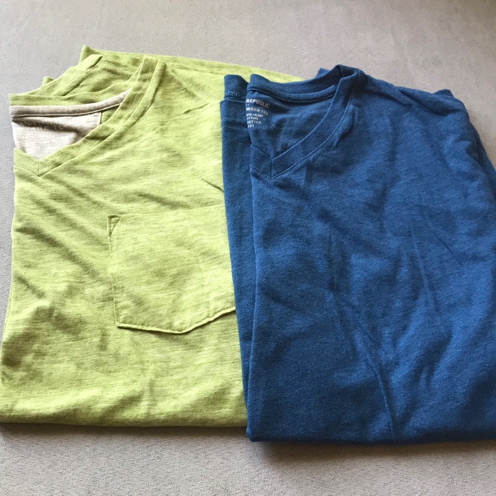 2 short sleeved v neck tops